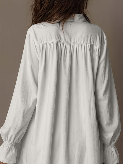 Ivory Whisper Bohemian Lace Shirt Dress