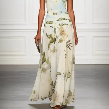 Lily Grace Watercolor Floral Sleeveless Maxi Dress