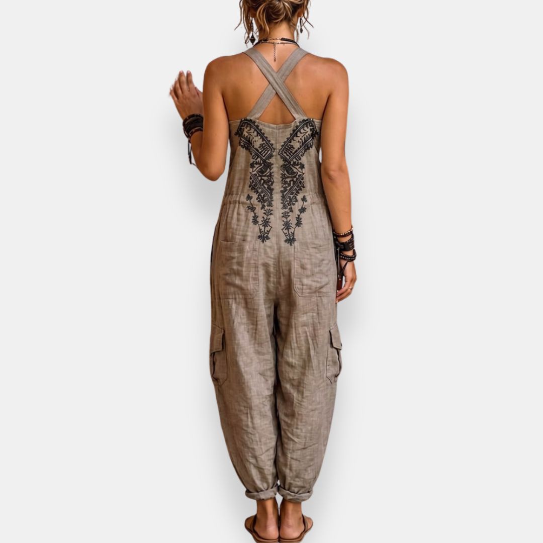 Solara - Breezy Embroidered Jumpsuit