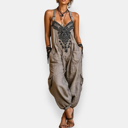 Solara - Breezy Embroidered Jumpsuit