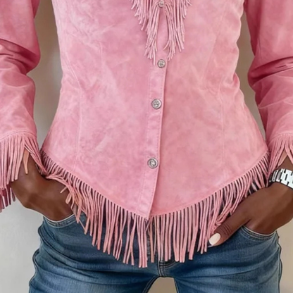 Pauline | Fringe Button-Up Blouse
