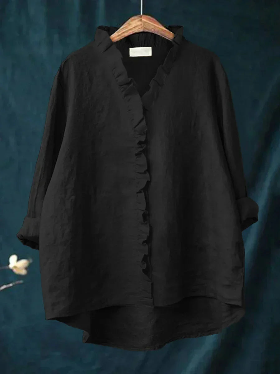 Geraldine | Ruffle Collar Shirt