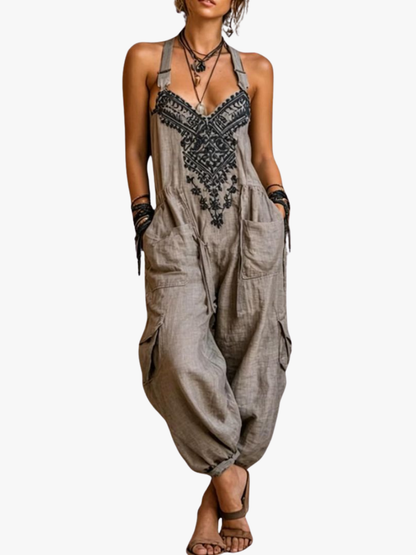 Solara - Breezy Embroidered Jumpsuit
