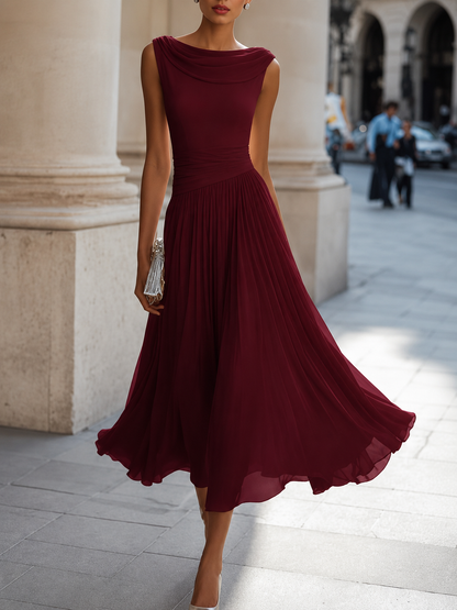 Carissa - Elegant Draped Midi Dress