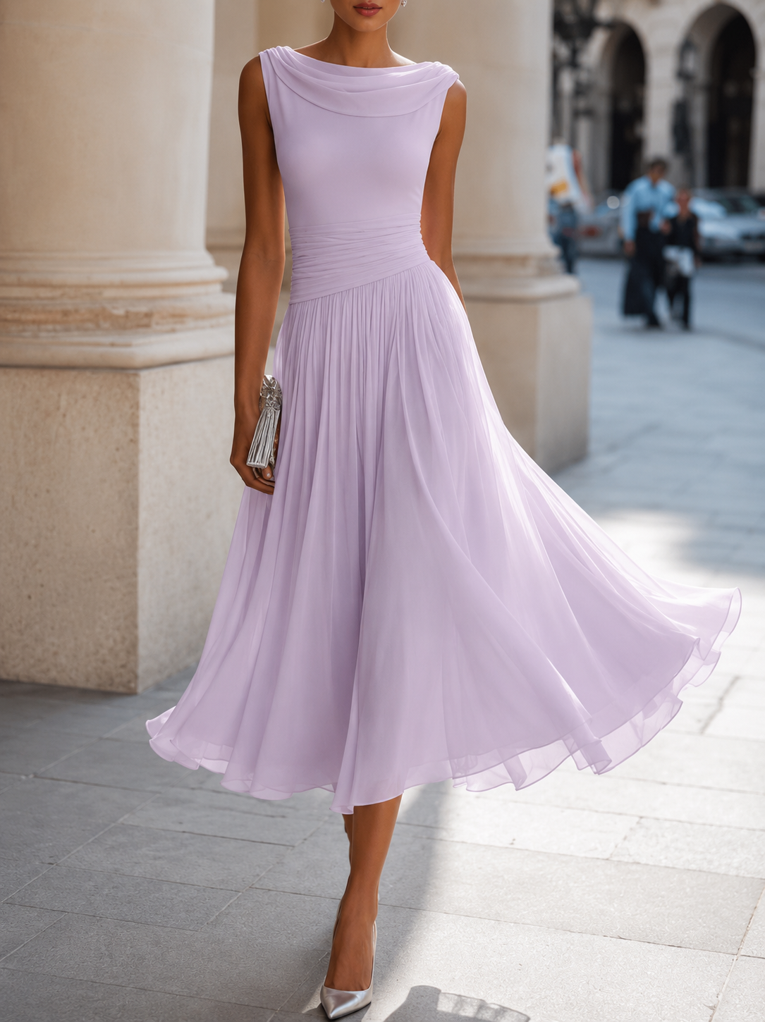 Carissa - Elegant Draped Midi Dress