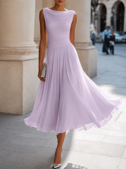 Carissa - Elegant Draped Midi Dress