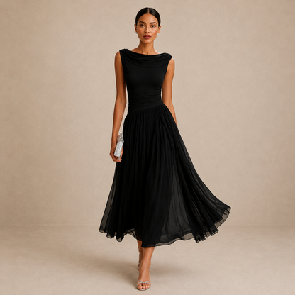 Carissa - Elegant Draped Midi Dress