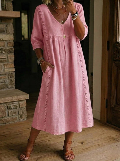 📦📦LAST DAY SAVE 49% ⏰Casual Loose-fitting Denim Dress With Lace Trim