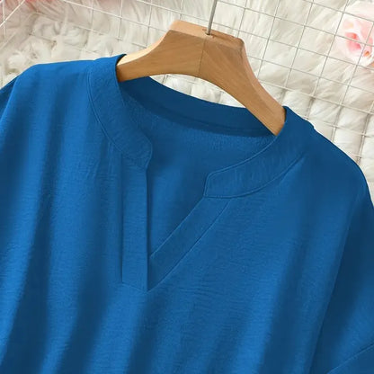 Véronique | Relaxed V-Notch Blouse (Restocked)