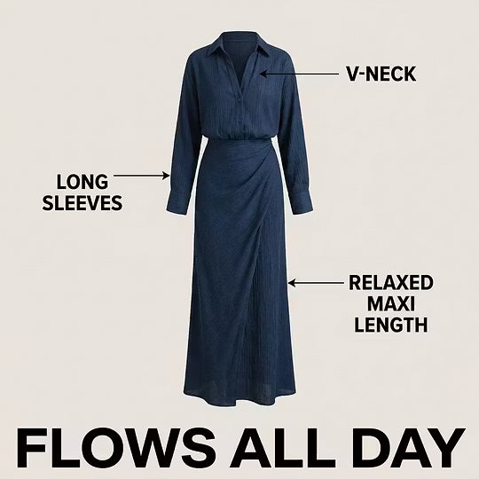 Cotton And Linen Blend Draped Shirt & Skirt Set – Elegant Minimal Two Piece Outfit